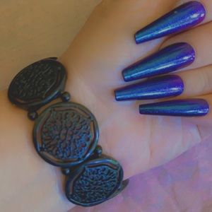 Cute Asian Vibe Black Bracelet stretchy classy streetwear dress up or down